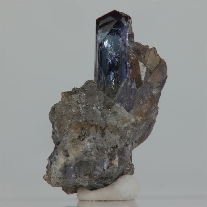 Gemmy Tanzanite crystal on natural matrix