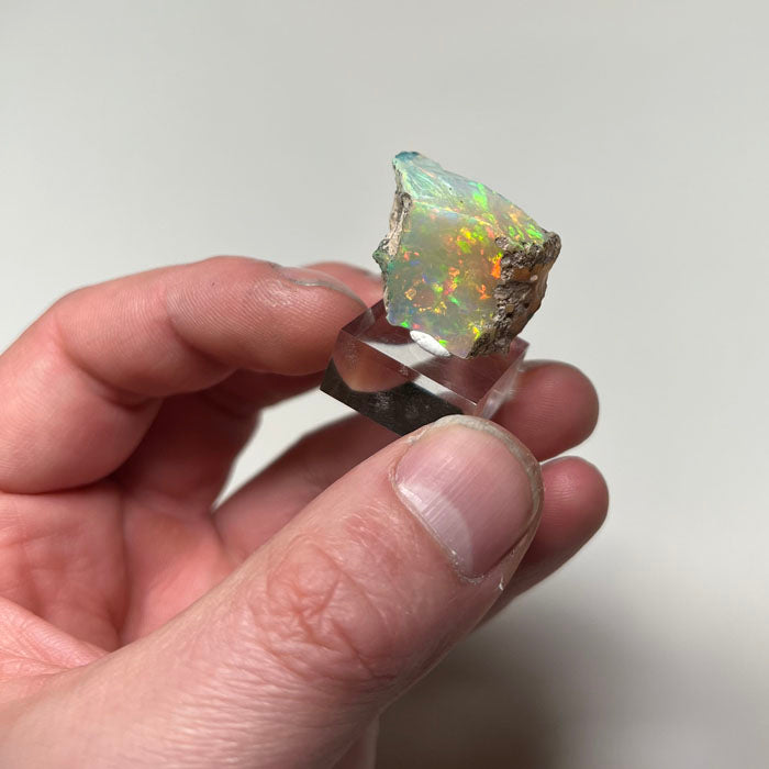 Ethiopian Welo opal rough with green orange red play of color