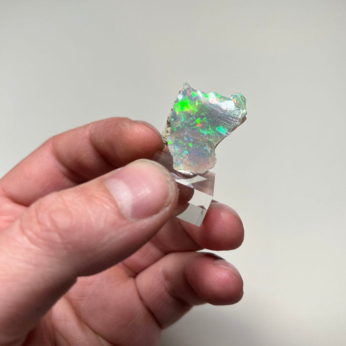 Ethiopian Welo opal with strong green red orange play of color