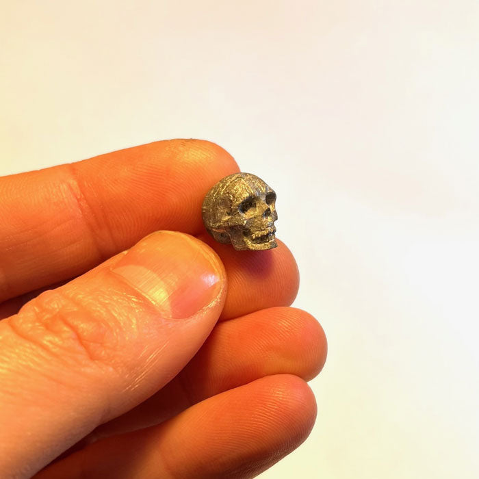 Gibion Meteorite Skull Carving Etched