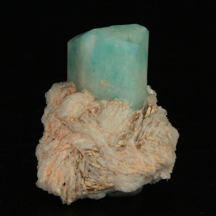 Amazonite Crystal on Albite Mineral Specimen