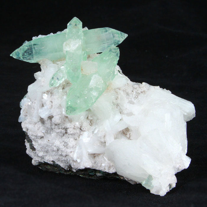 Green Apophyllite and Stilbite Crystal