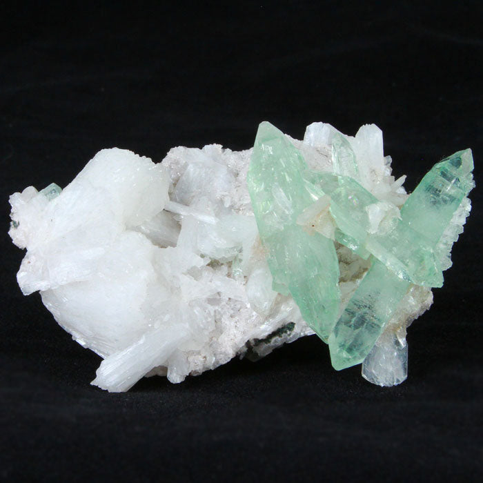 Green Apophyllite and Stilbite Crystal