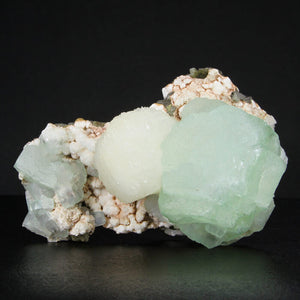Green Apophyllite and Stilbite Mineral Specimen