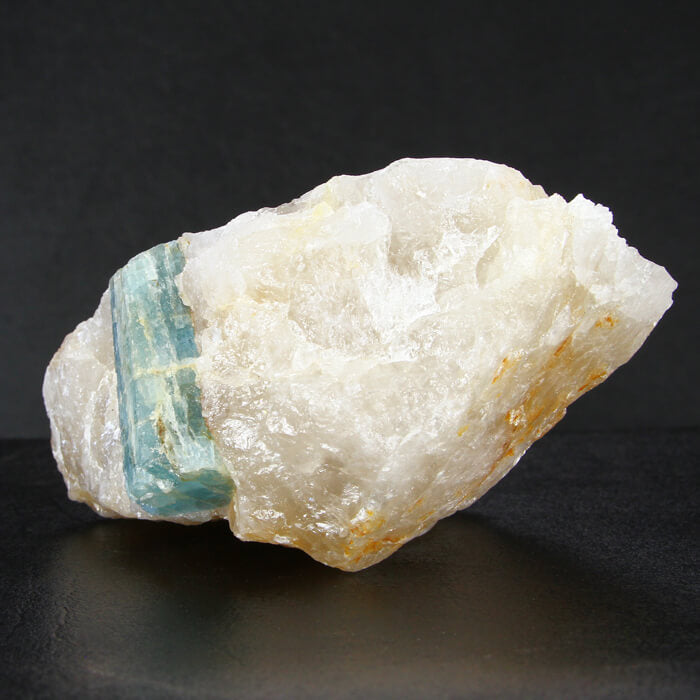Brazilian Aquamarine Crystal on Quartz