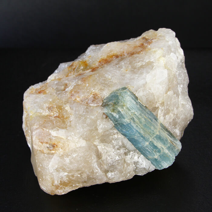 Brazilian Aquamarine Crystal on Quartz