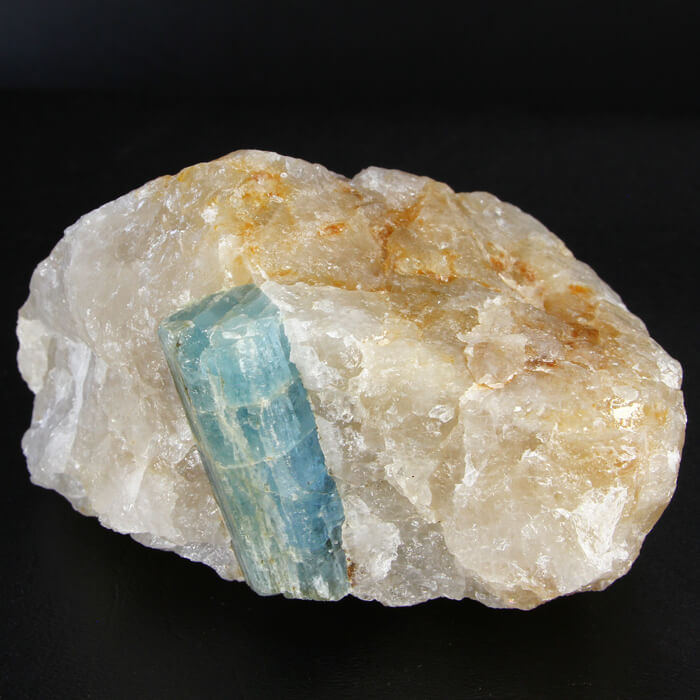 Brazilian Aquamarine Crystal on Quartz