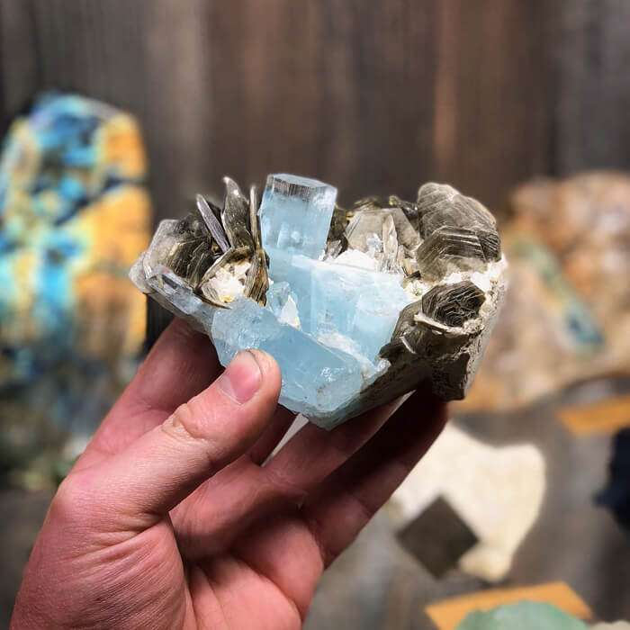 Raw Aquamarine Mica Mineral Specimen Pakistan