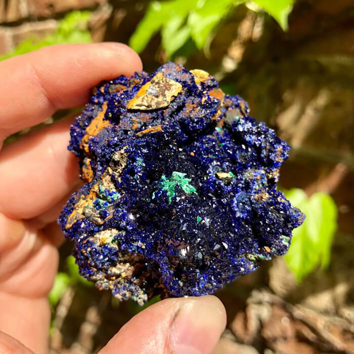 Shimmering Azurite Crystal Specimen