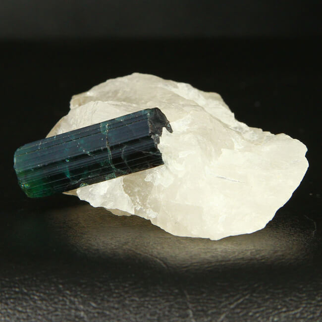Blue Green Tourmaline Crystal in Quartz 3