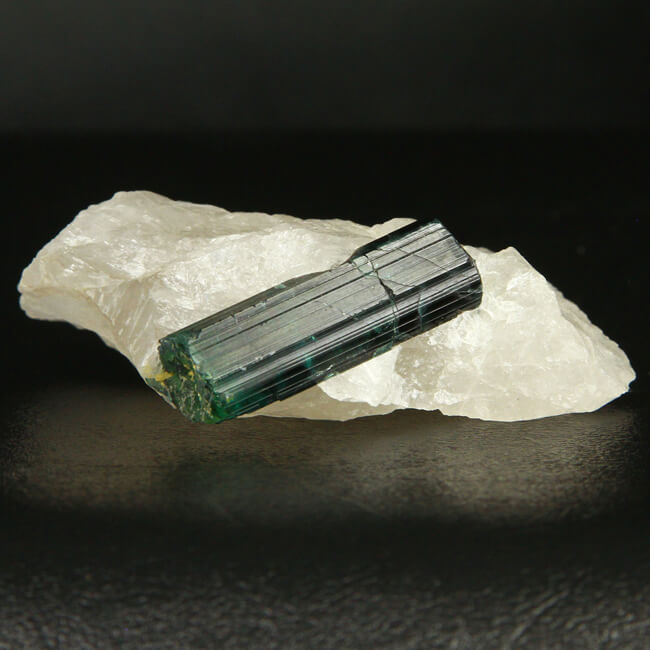 Blue Green Tourmaline Crystal in Quartz from Brazil