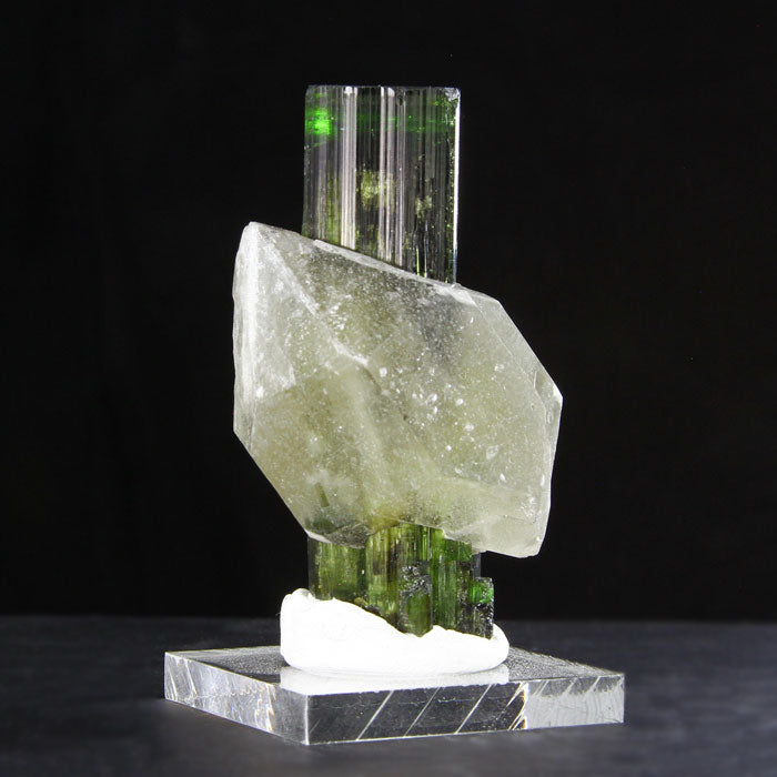 Green Tourmaline though Quartz