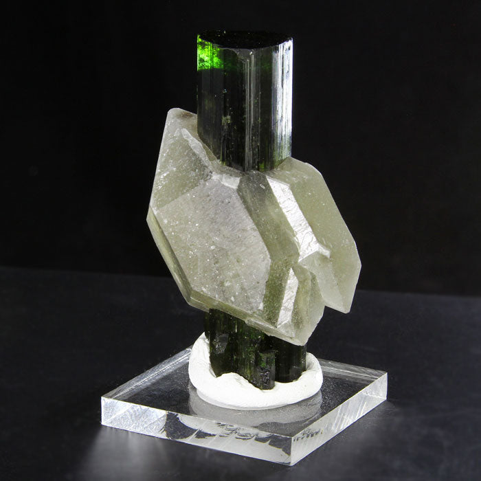 Green Tourmaline though Quartz