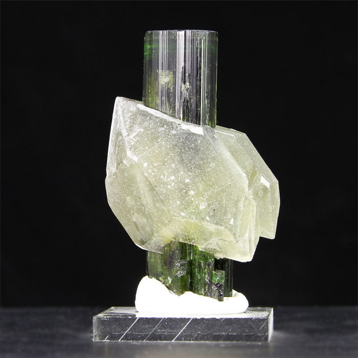 Green Tourmaline though Quartz