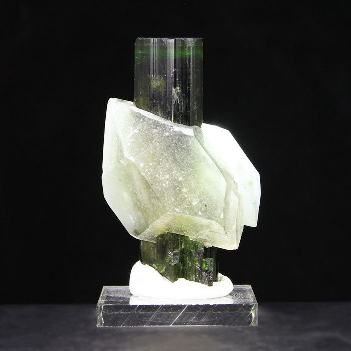 Green Tourmaline though Quartz