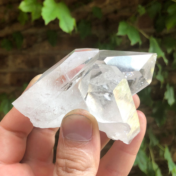 Raw clear quartz crystal cluster Mineral Specimen
