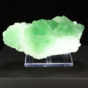 Raw Green Fluorite Crystals on Quartz from China