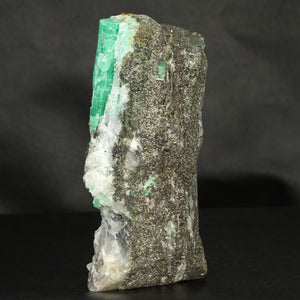 side view of emerald crystals