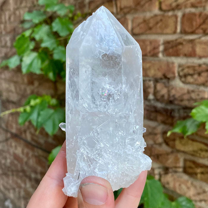 White Clear Quartz Crystal Cluster