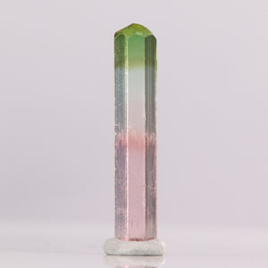 Bright Tricolor Raw Tourmaline Crystal