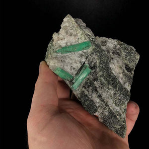 Raw natural emerald crystals on matrix china