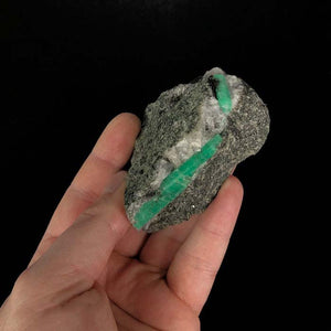 Emerald Crystals on host rock mineral specimen