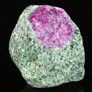 Red Ruby Crystal in Green Zoisite Mineral Specimen