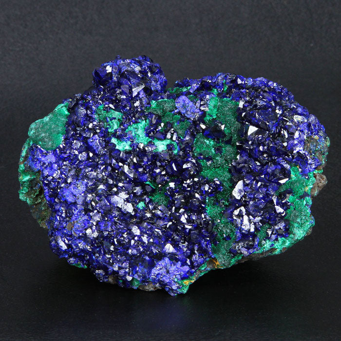 Fine Azurite Crystals with Malachite from Sepon Mine in Laos