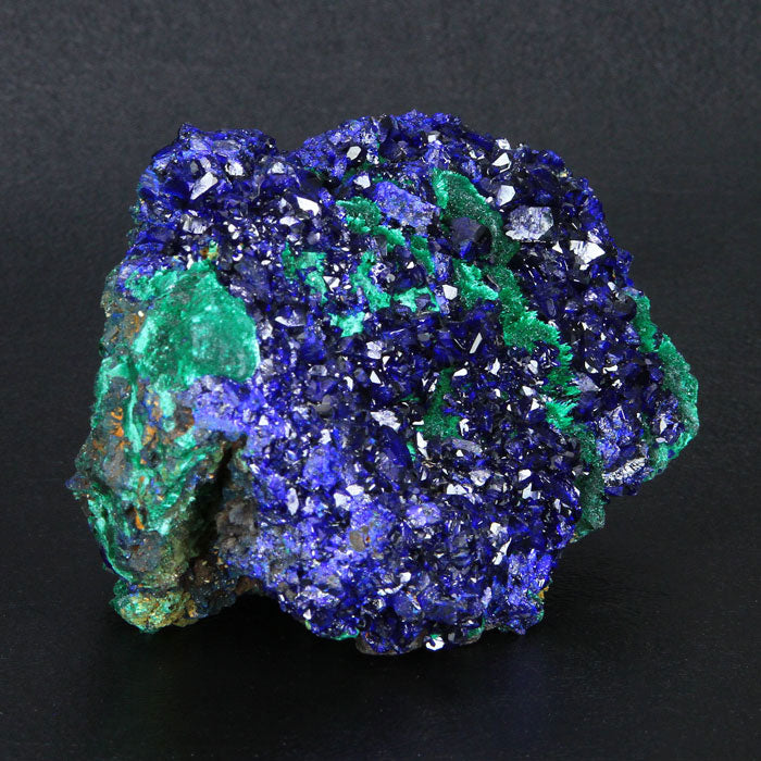 Fine Azurite Crystals with Malachite from Sepon Mine in Laos