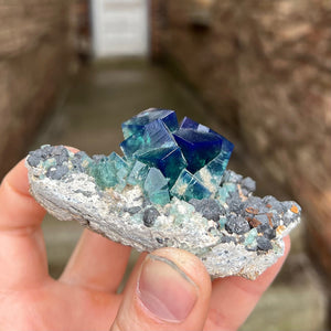 Daylight Blue Fluorite Crystals Specimen