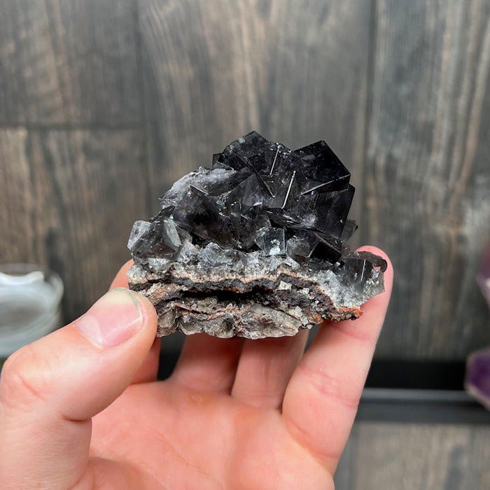 Purple rain pocket fluorite england daylight fluorescent