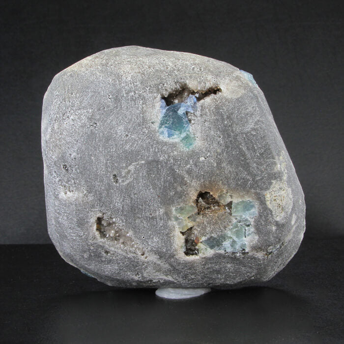 Electric Blue Cubic Fluorite Mineral Specimen