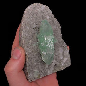 Green Apophyllite Crystal with Stilbite