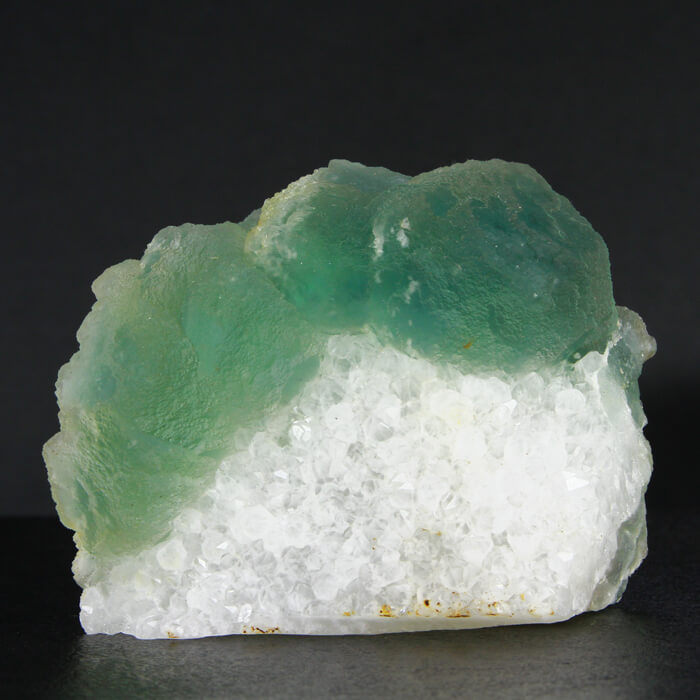 Green Fluorite Crystals on white Quartz China