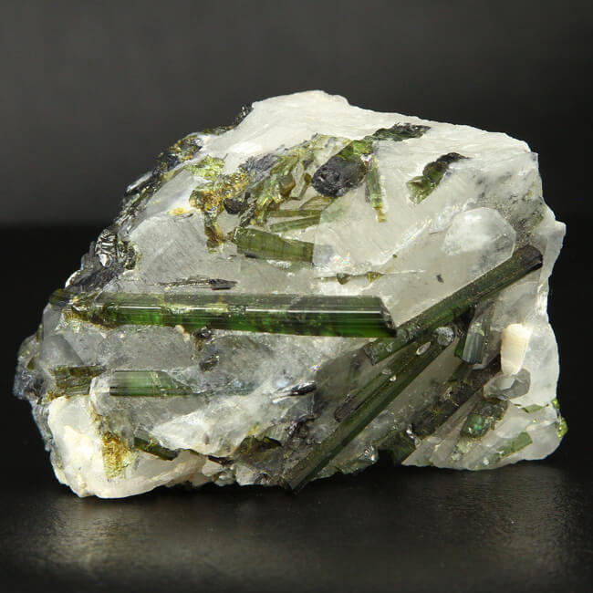 Green Tourmaline on Quartz Brazil
