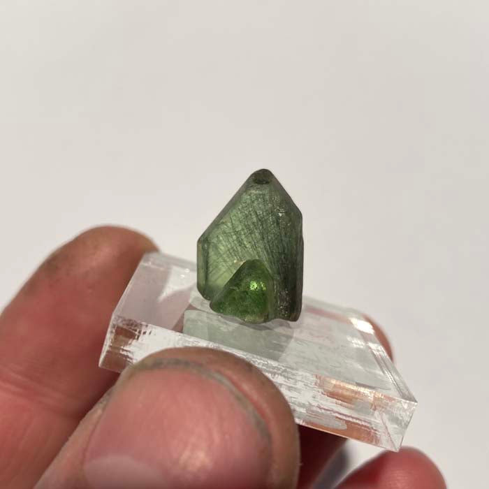 16.84ct Double Peridot Crystal with Ludwigite Inclusions