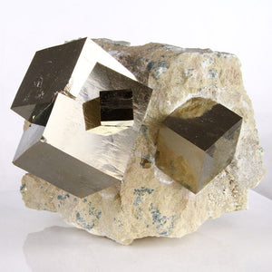 Pyrite Cubes on Matrix Spain