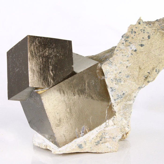 Cabinet sized Spanish Pyrite Crystal Specimen