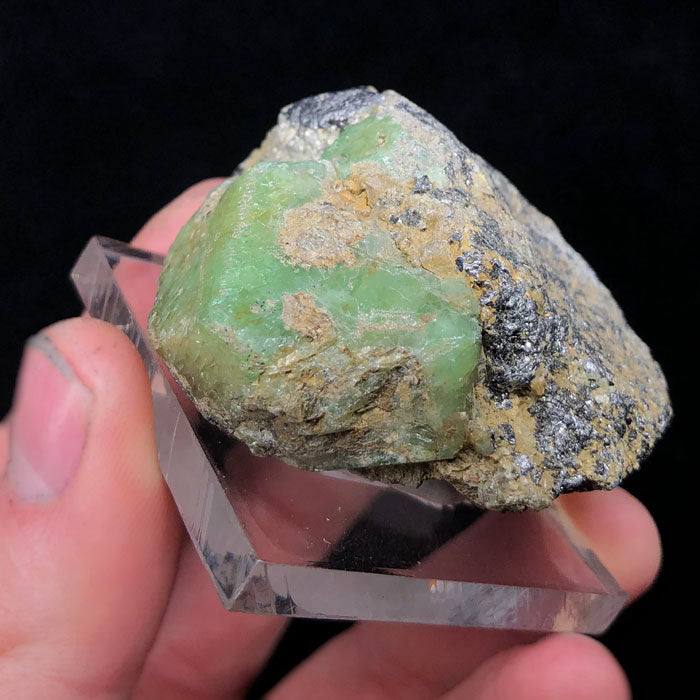 raw green garnet crystal