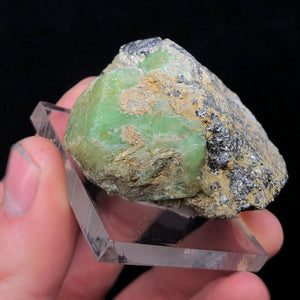 raw green garnet crystal