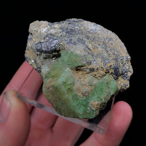 raw green garnet crystals mineral specimen
