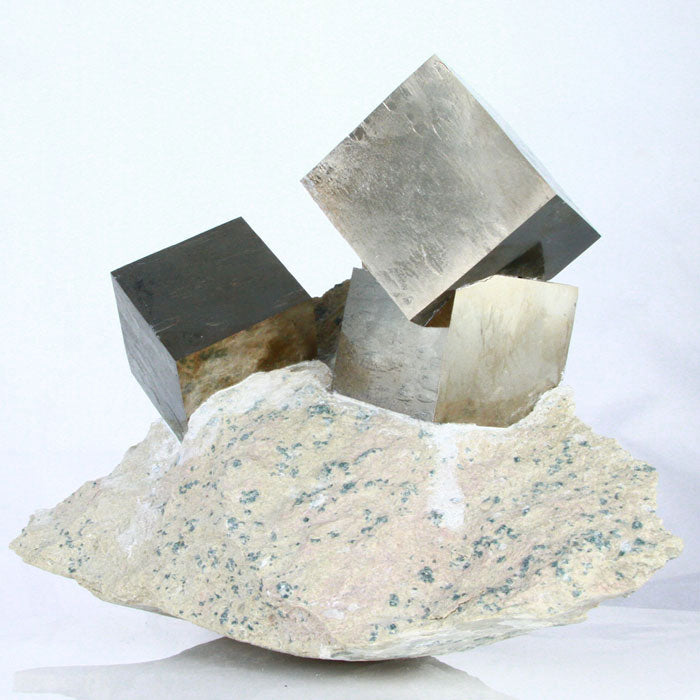 Large Pyrite Cubes on Matrix from Spain Crystal Mineral Specimen