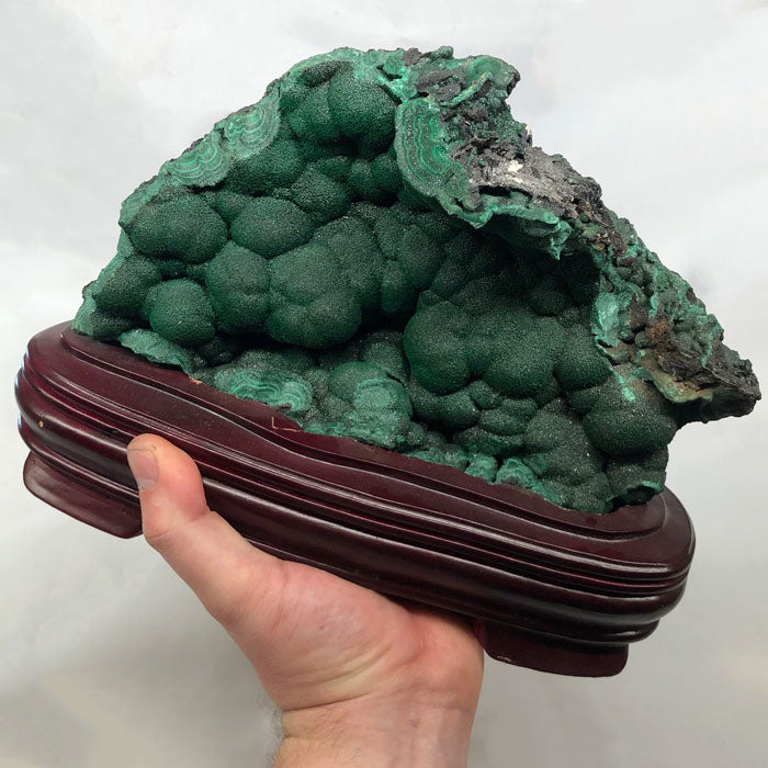 Malachite Mineral Specimen on Stand