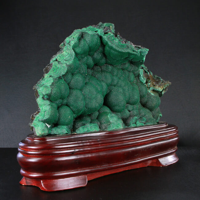 Malachite Mineral Specimen on Stand