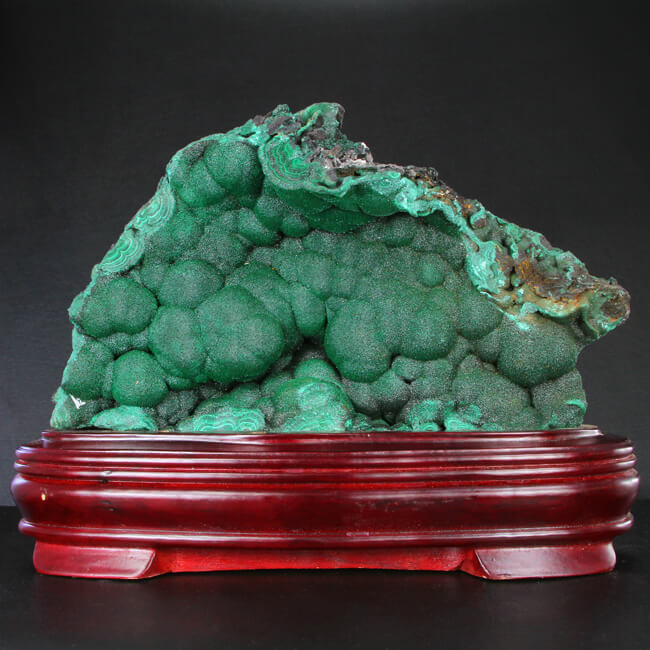 Malachite Mineral Specimen on Stand