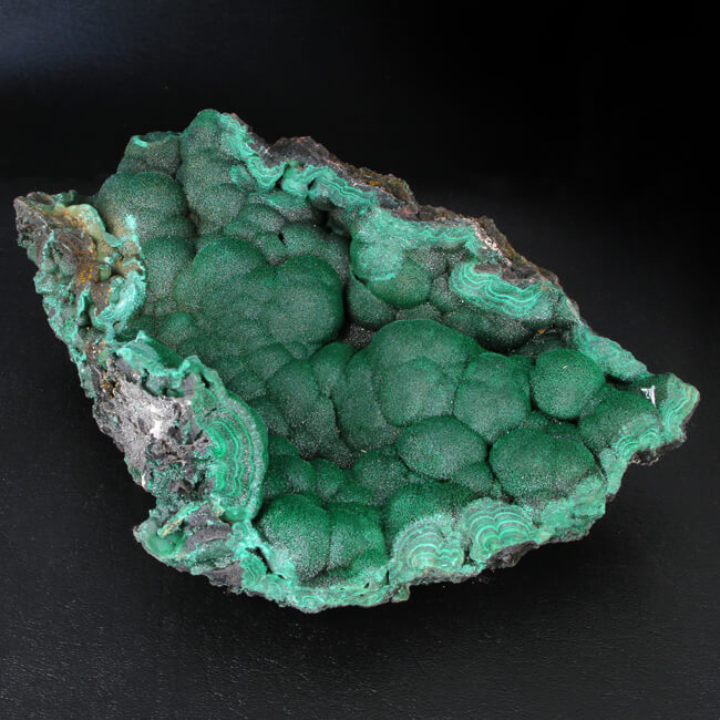 Malachite Mineral Specimen on Stand