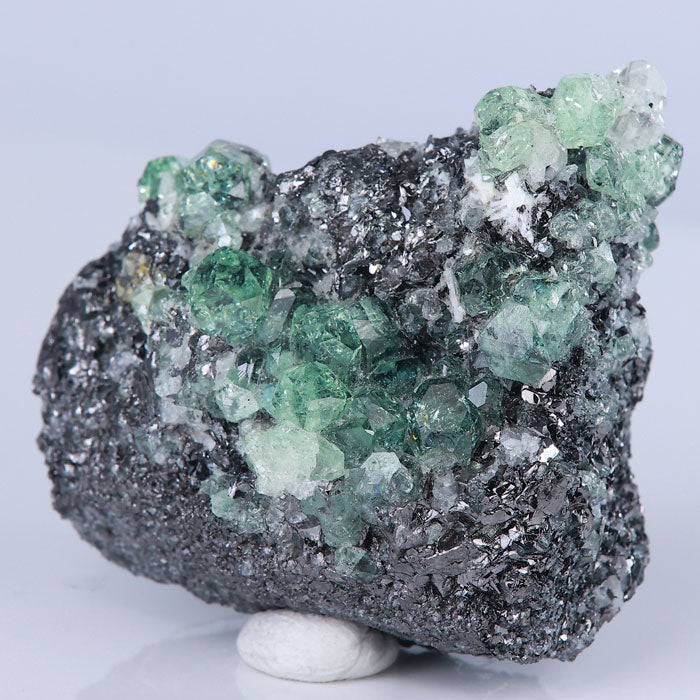 205ct Gemmy Mint Green Garnet Cluster on Host Rock - Mineral Mike