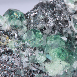 mint garnet crystal mineral specimen on host rock tanzania
