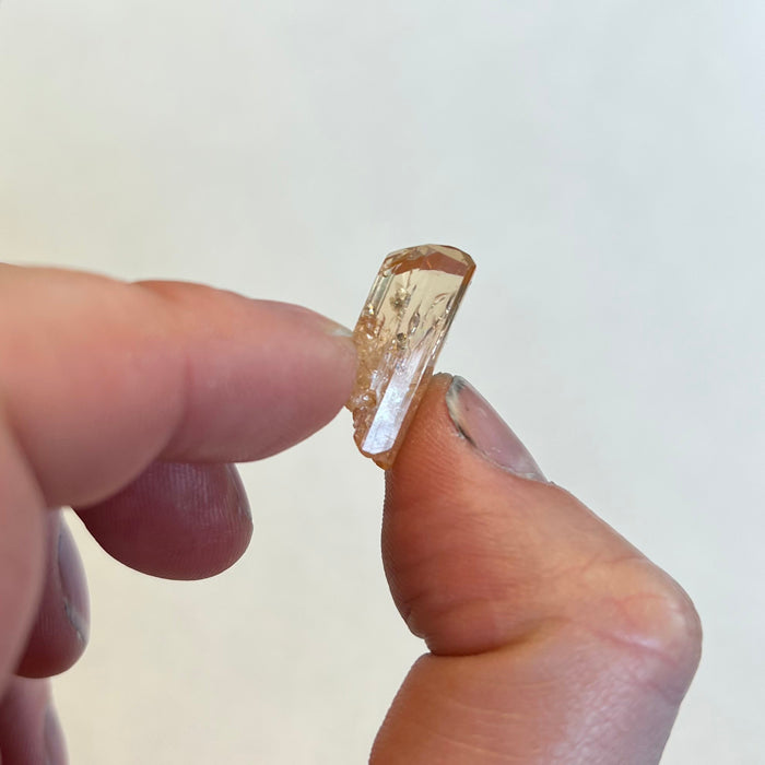 Orange chrome topaz crystal mineral specimen