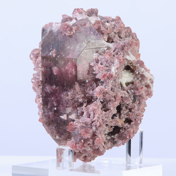 quartz with lepidolite inclusions